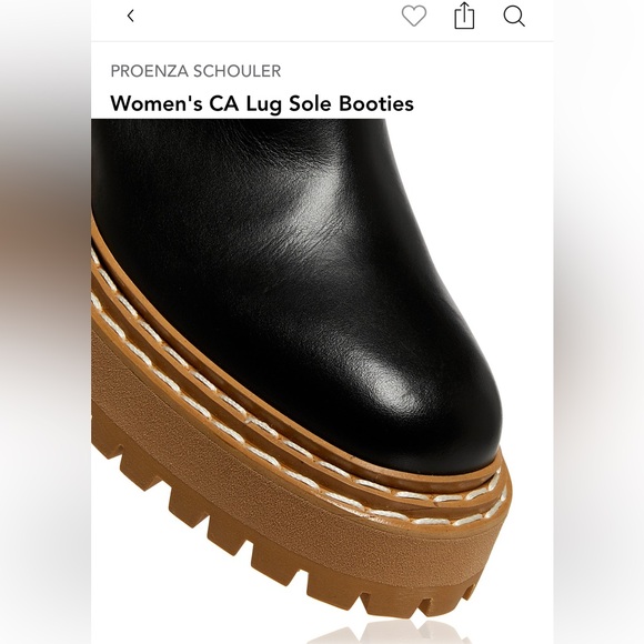 Proenza Schouler Black Lug Sole Boots, Size 38.5, Like New - Picture 6 of 13